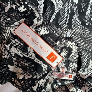 Jude Connally Monochrome Snake Print Blouse
